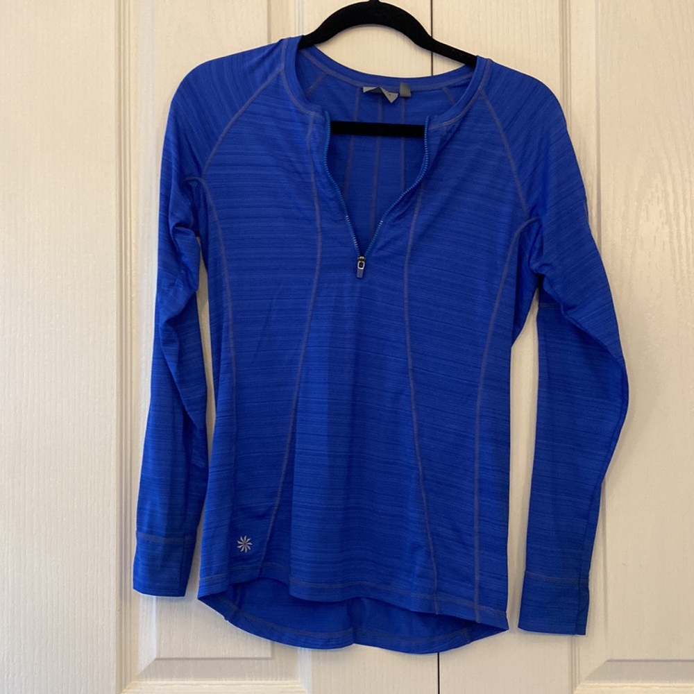 Athleta Royal Blue Fitted Quarter Zip